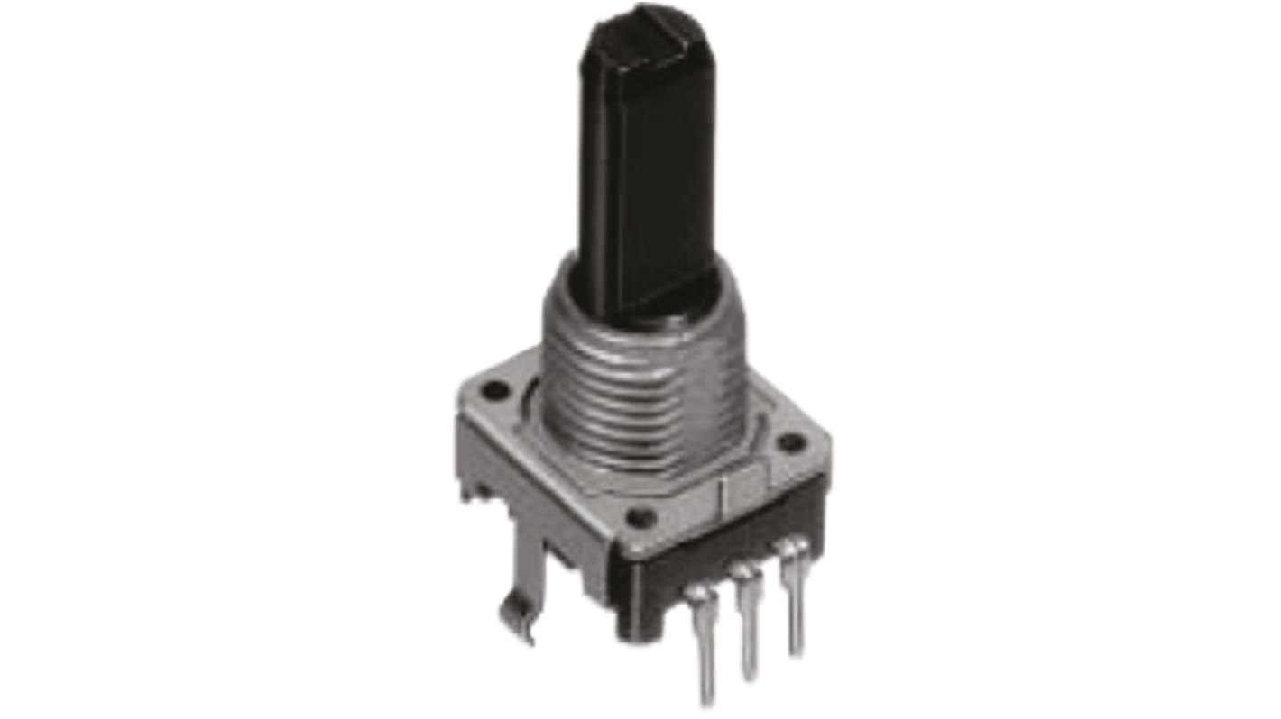 Alps 24 Pulse Incremental Mechanical Rotary Encoder with a 6 mm Flat Shaft (Not Indexed), Through Hole