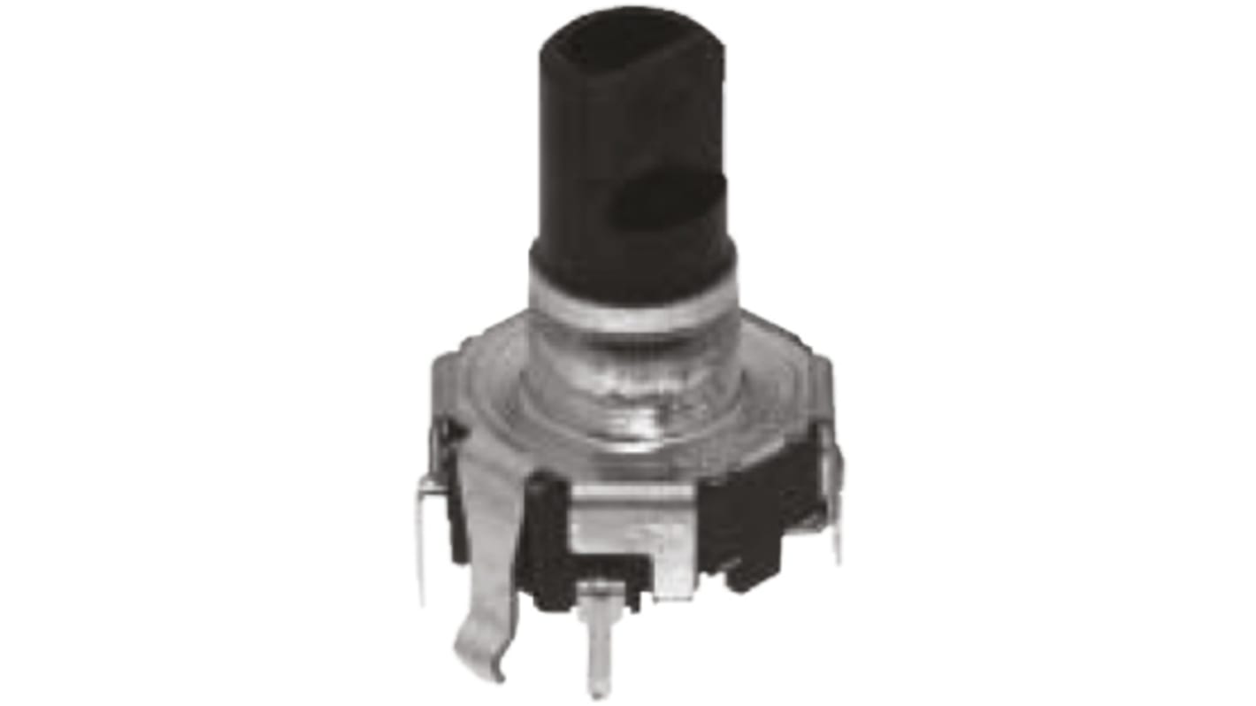 Alps Alpine 15 Pulse Incremental Mechanical Rotary Encoder with a 5.975 mm Flat Shaft (Not Indexed), Through Hole