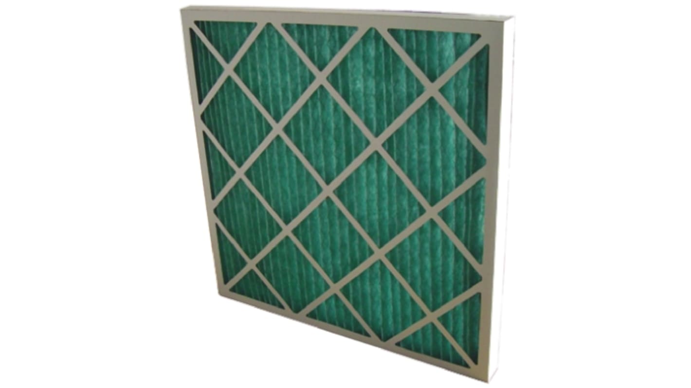 RS PRO Cotton, PET Pleated Panel Filter, G4 Grade, 8 MERV Rating, 495 x 495 x 20mm