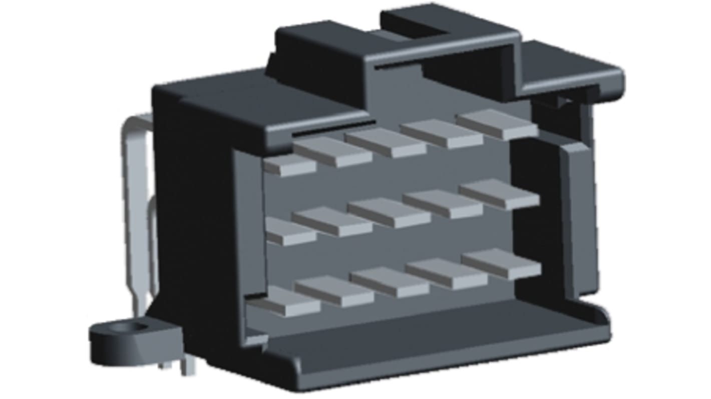 Connettore automotive TE Connectivity, 15 vie, 3 file, Montaggio con foro passante