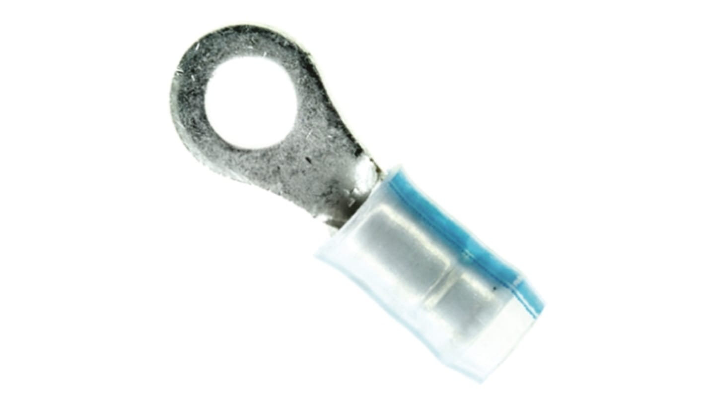 TE Connectivity, PIDG Insulated Ring Terminal, M4 (#8) Stud Size, 1mm² to 2.6mm² Wire Size, Natural