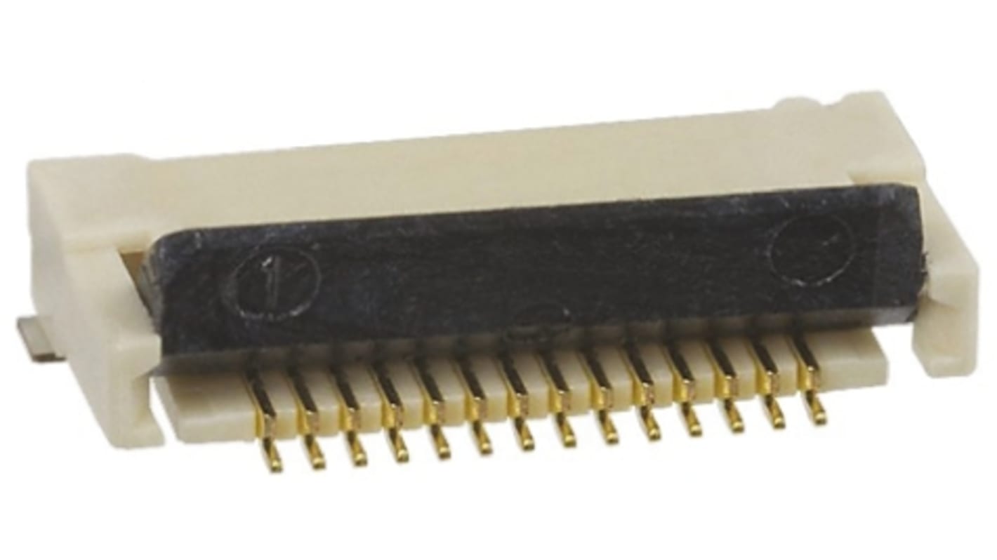 Omron FPC konnektor, Hun, XF2M Serien, 14-Polet, 0.5mm deling, 1 Række, Retvinklet, , SMD, kontaktbelægning: Guld med