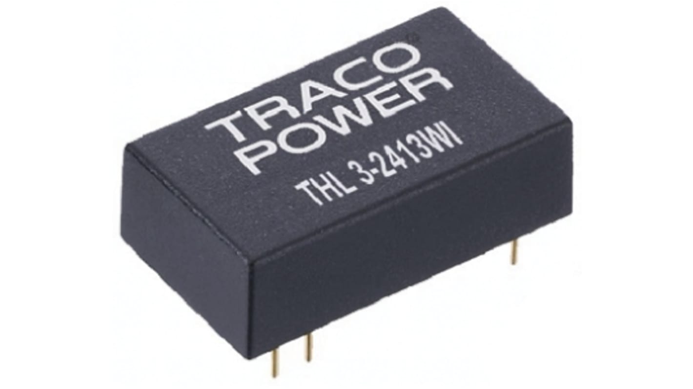 TRACOPOWER THL 3WI Isolated DC-DC Converter, ±15V dc/ ±100mA Output, 18 → 75 V dc Input, 3W, Through Hole, +85°C