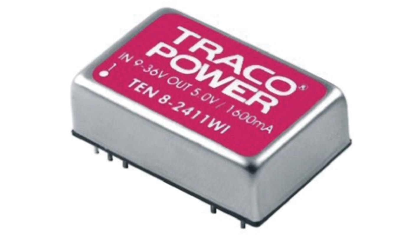 Convertisseur DC-DC TRACOPOWER, TEN 8WI, Montage sur CI, 8W, 1 sortie, 15V c.c., 533mA