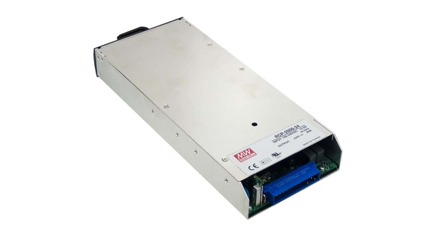 Mean Well Power Supply, RCP-2000-12RS, 12V dc, 100A, 1200W, 1 Output, 127 → 370 V dc, 90 → 264 V ac Input