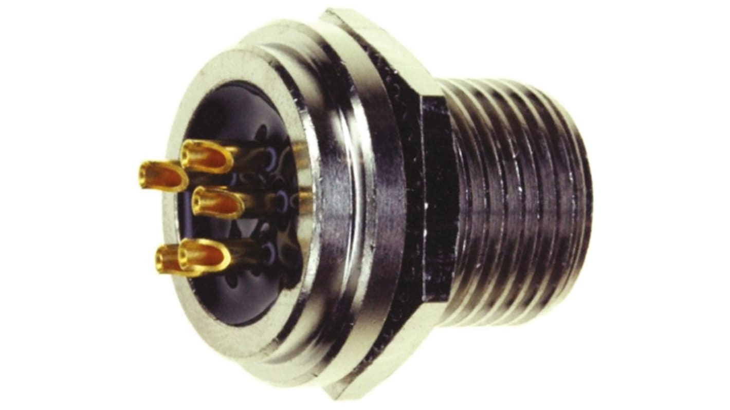 Switchcraft Connector, 5 Contacts, Panel Mount, Socket, Female, IP66, IP68, MINI-CON-X Series