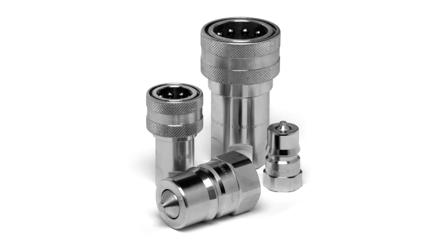 RS PRO Hydraulik-Schnellkupplung für ISO 7241-1-B, Buchse, Kugelverriegelung Stahl, 3/8Zoll