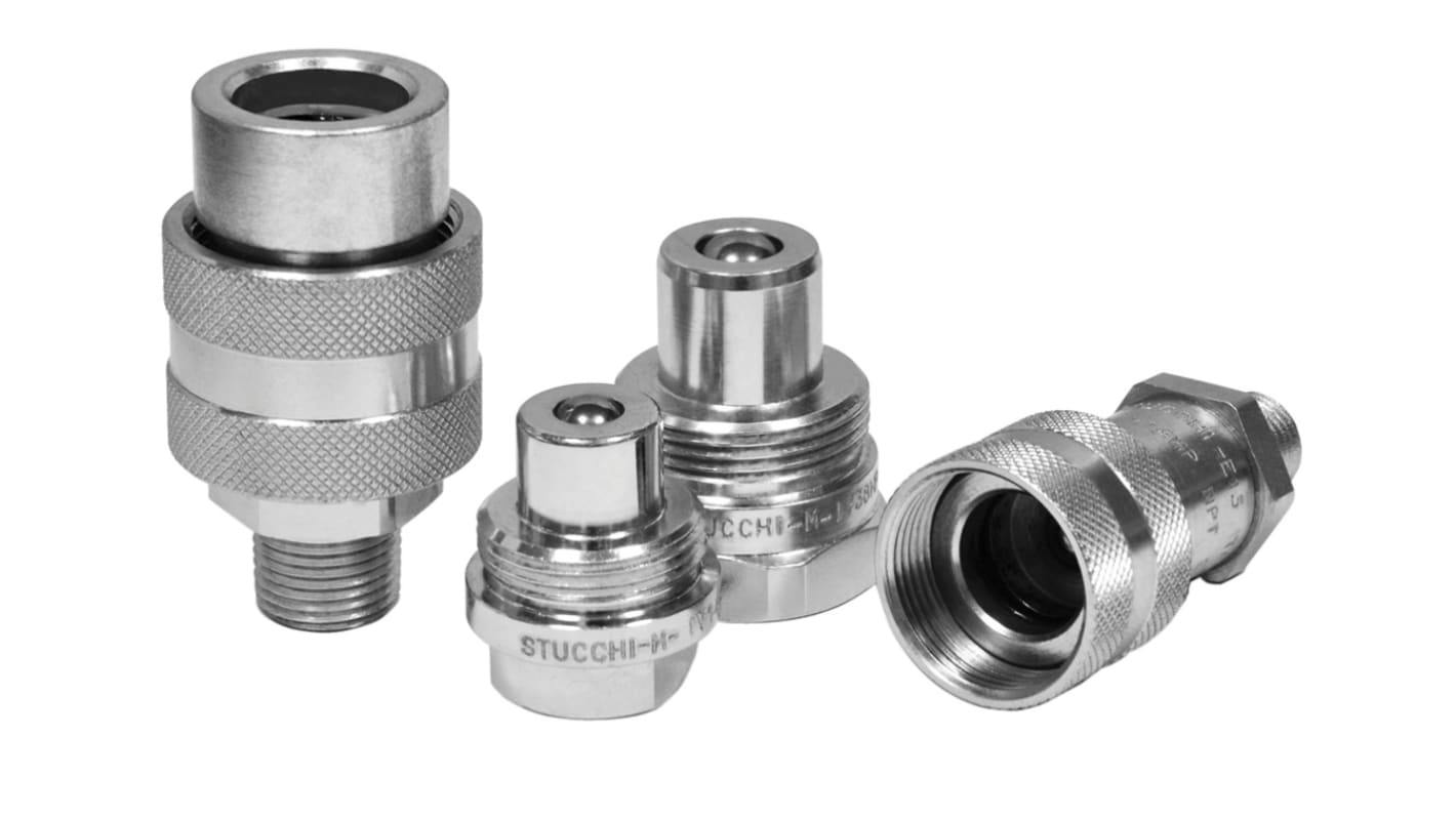 RS PRO Carbon Steel Female Hydraulic Quick Connect Coupling, NPT 1/4 Male