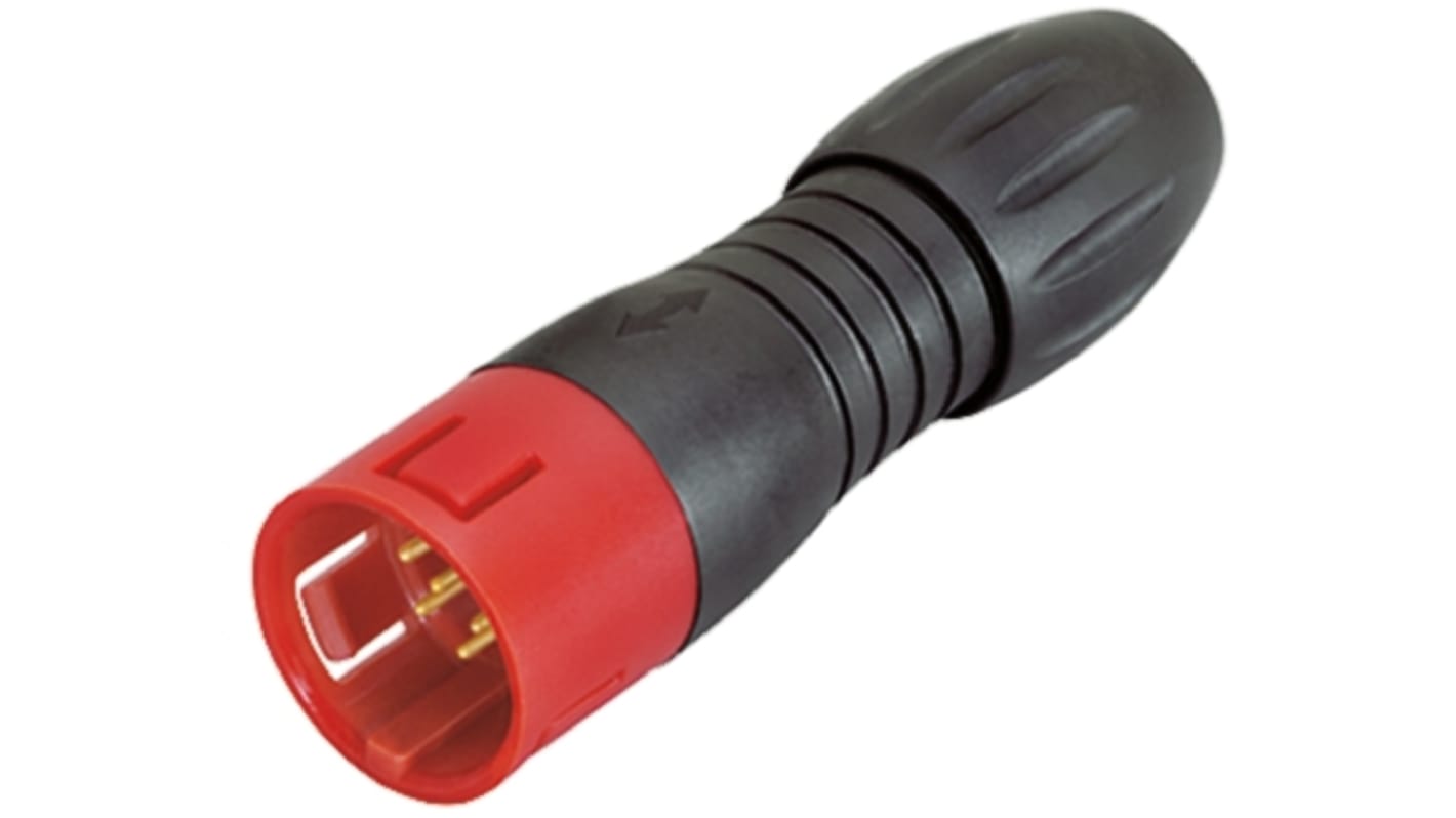 binder Circular Connector, 3 Contacts, Cable Mount, Miniature Connector, Plug, Male, IP67, 720 Series