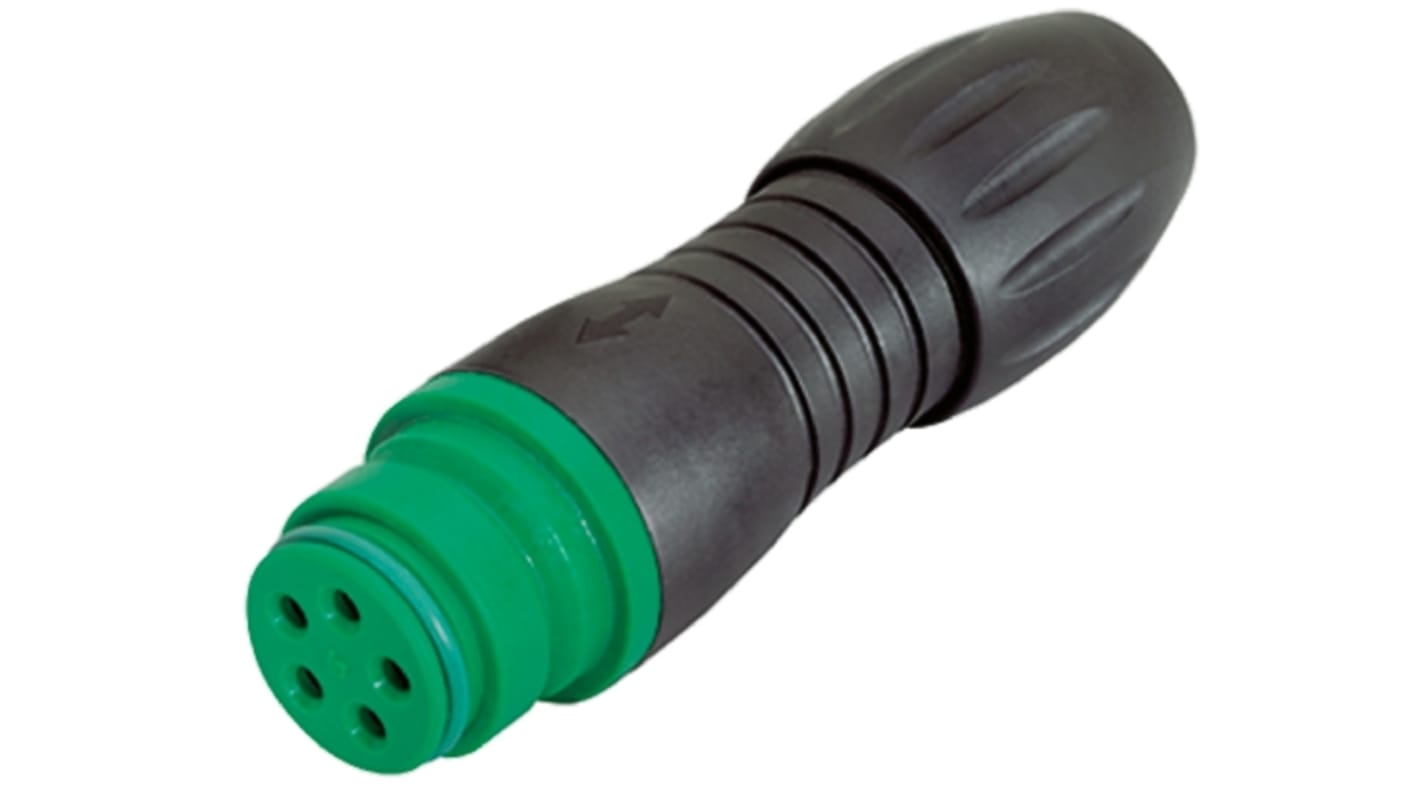 Binder Circular Connector, 5 Contacts, Cable Mount, Miniature Connector, Plug, Female, IP67, 720 Series