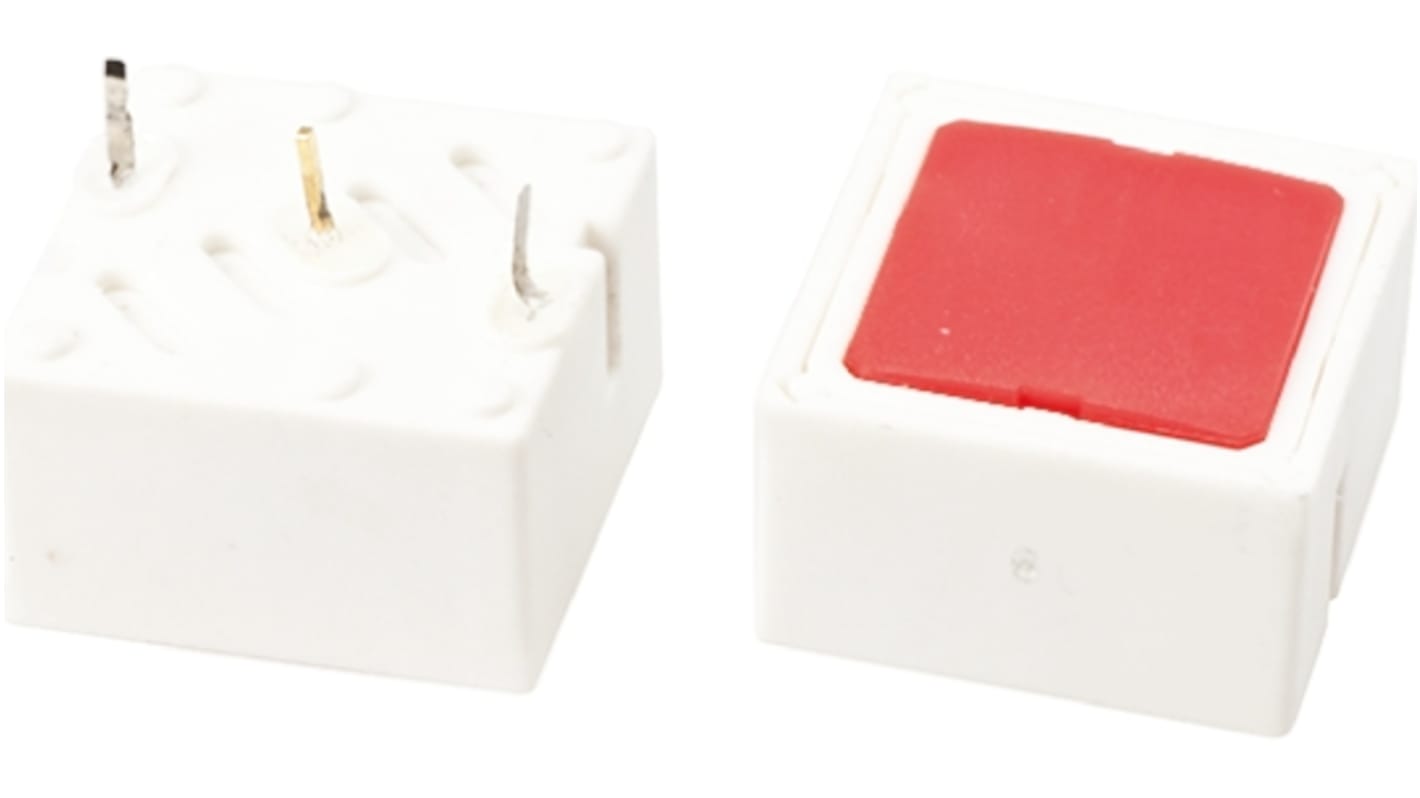 Red Cap Tactile Switch, SPST 100 mA @ 42 V dc 0.7mm