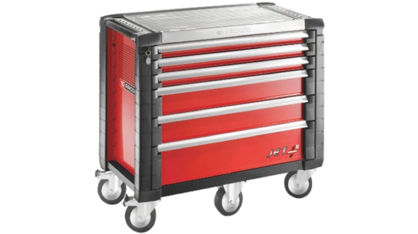 Facom 6 drawer Steel Wheeled Tool Chest, 1154mm x 1000mm x 546mm