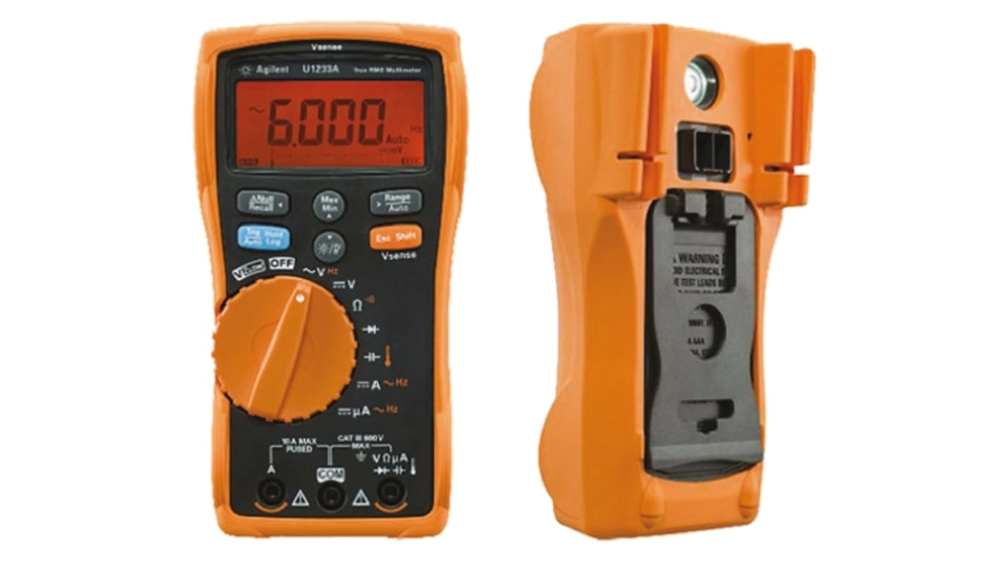 Multimetro digitale Portatile Keysight Technologies U1233A, 600V ca, 10A ca, CAT III, True RMS, Cert. ISO