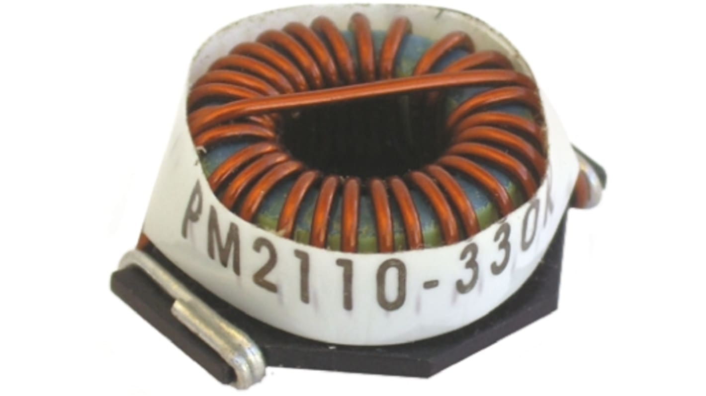 Bourns, PM2110, 2110 Unshielded Wire-wound SMD Inductor with a Iron Core, 220 μH ±10% Wire-Wound 3.5A Idc