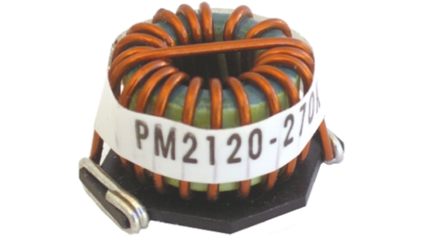 Bourns, PM2120, 2120 Unshielded Wire-wound SMD Inductor with a Iron Core, 220 μH ±10% Wire-Wound 5A Idc