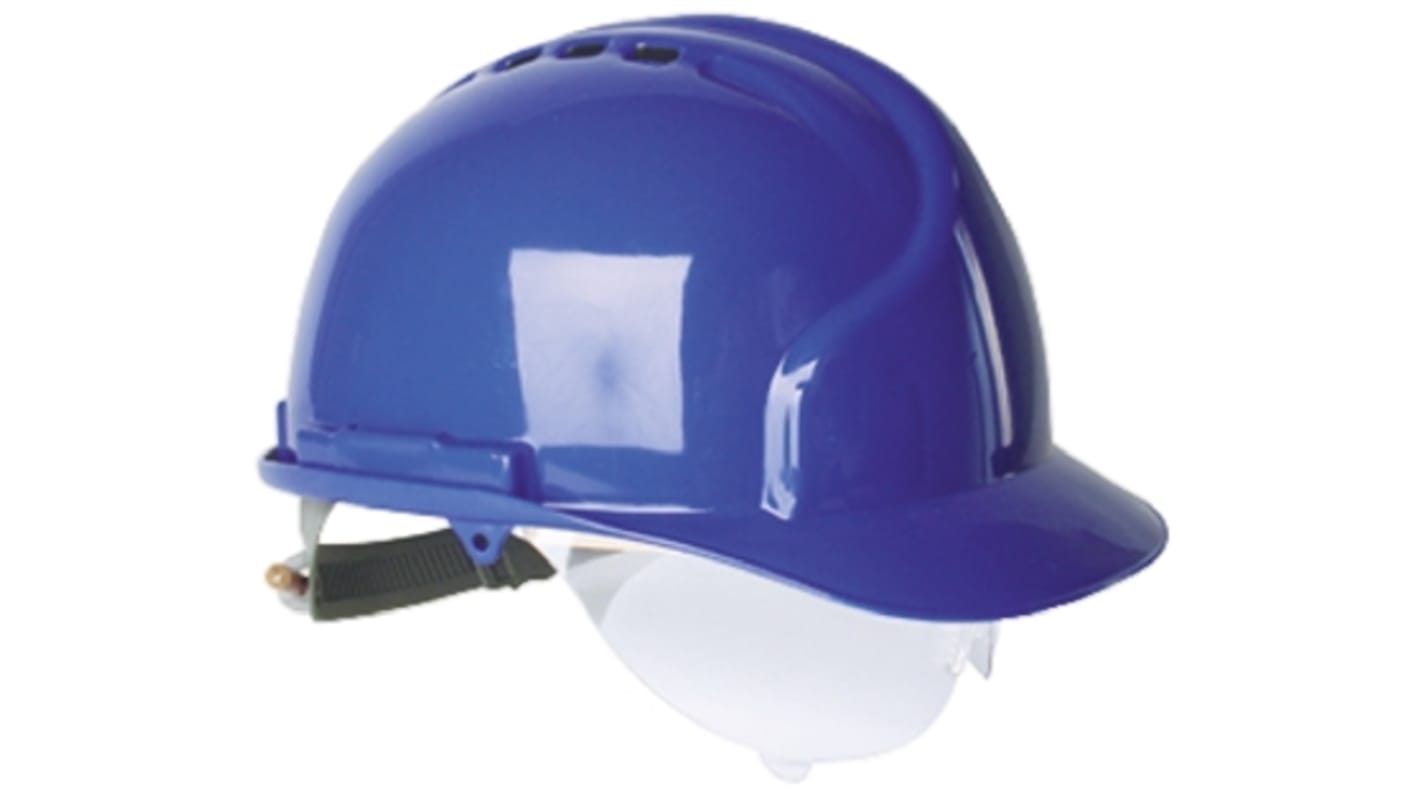 Casco di sicurezza Ventilato JSP MK7 in HDPE, con protezione occhi integrata , col. Blu