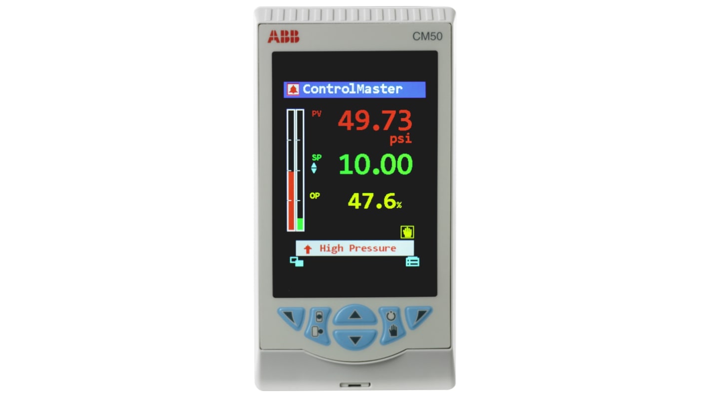 Controlador ABB serie CM50, 144 x 76mm, 100 → 240 Vac, 2 entradas Termopar, 5 salidas Analógico, digital, relé