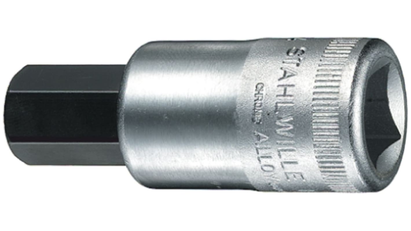 STAHLWILLE 1/2 in Drive Bit Socket, Hex Bit, 12mm, 60 mm Overall Length