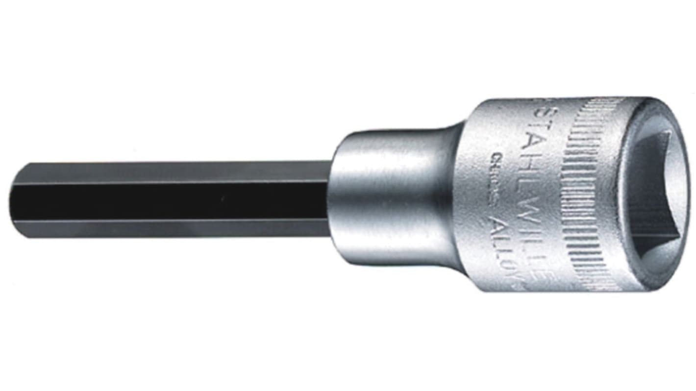 STAHLWILLE 1/2 in Drive Bit Socket, Hex Bit, 14mm, 140 mm Overall Length