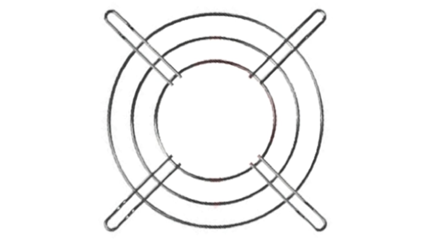 RS PRO Schutzgitter, Gr. 120mm, Stahl, Schraublochabstand 104.8mm, Chrom