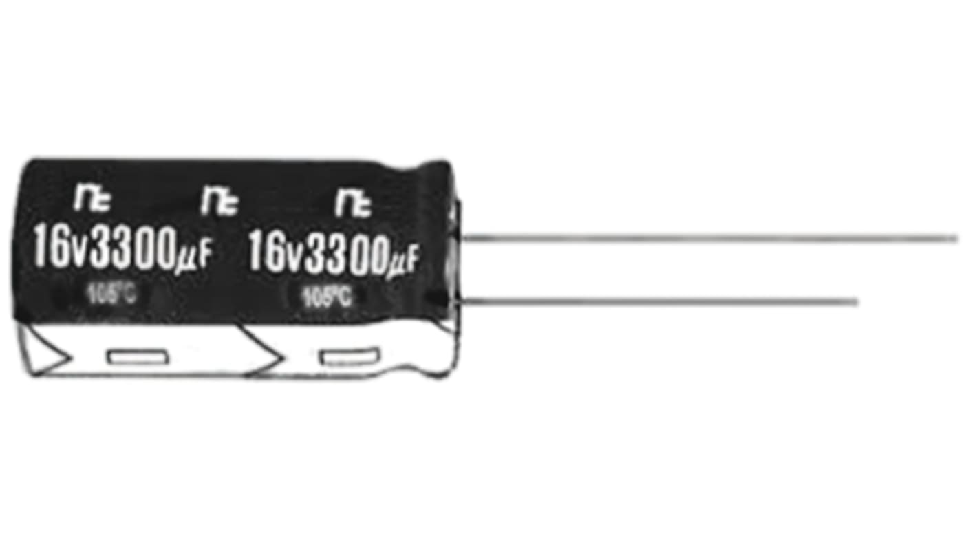 NIC Components 2200μF Electrolytic Capacitor 16V dc, Through Hole - NRZJ222M16V12.5X20F
