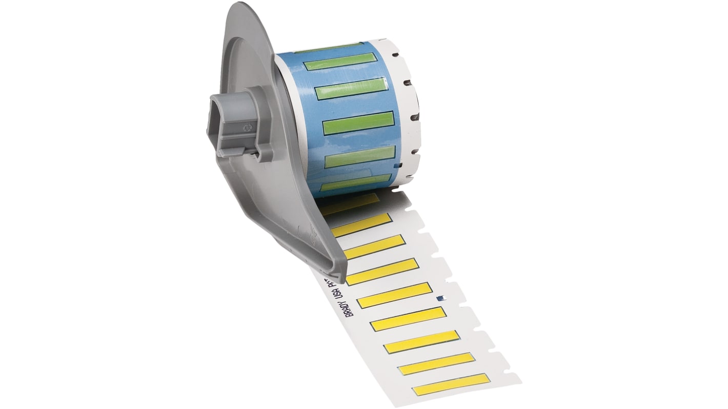 Brady B-342 PermaSleeve Yellow Heatshrink Labels, 25.4mm Width, 4.62mm Height, 100 Qty