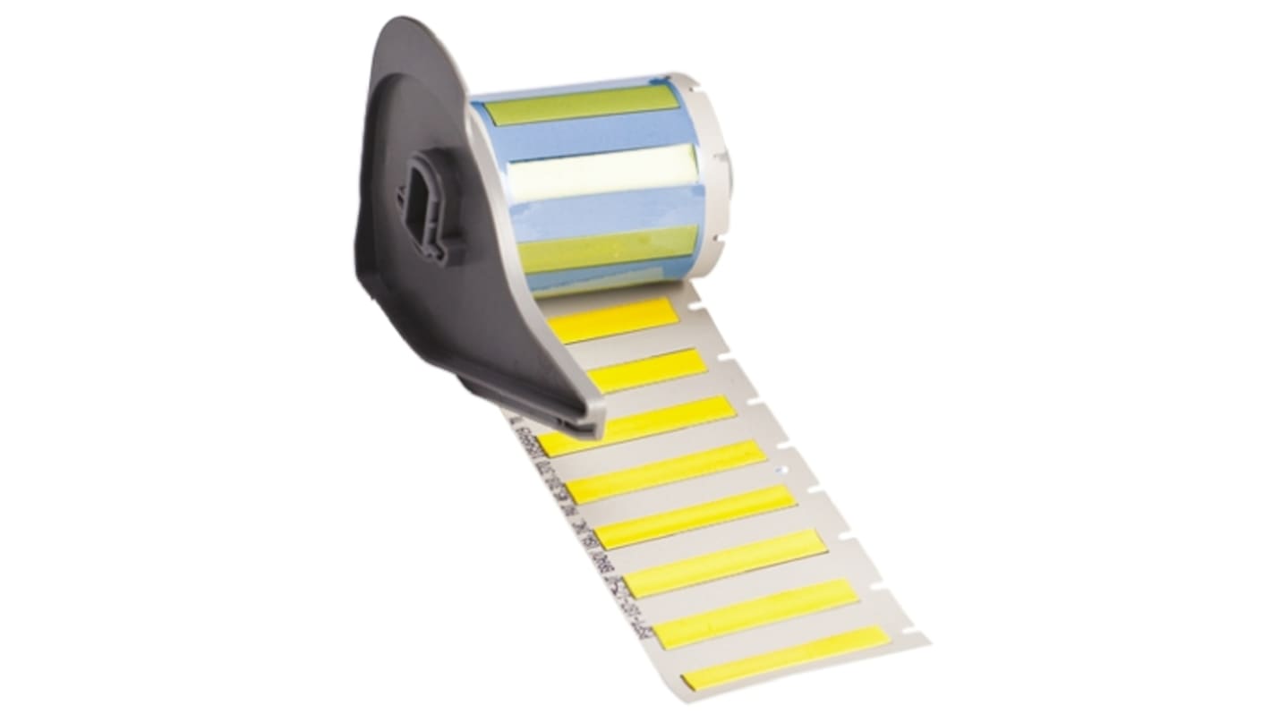 Brady BMP71 PermaSleeve on Yellow Heatshrink Labels, 8.51mm Label Length, 44.83mm Label Width