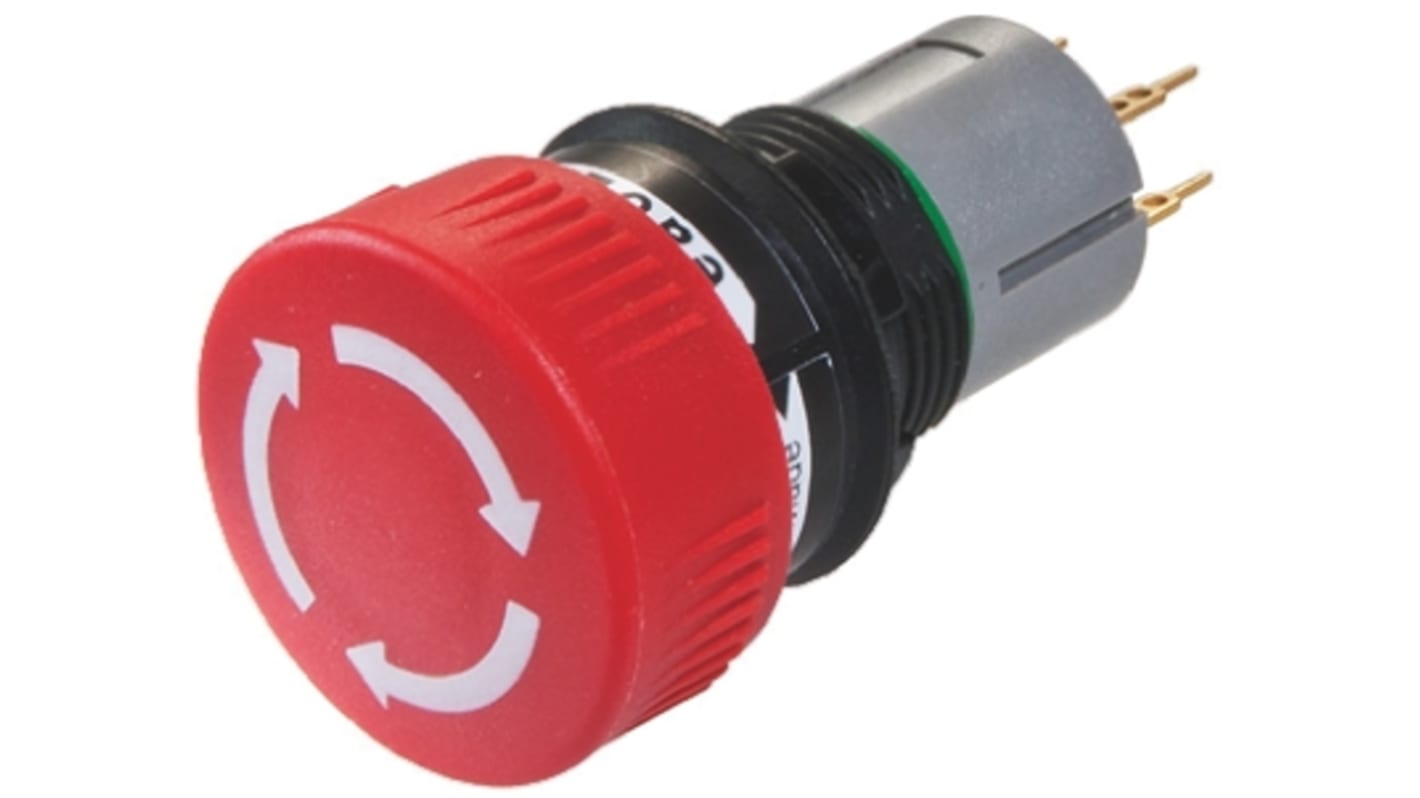 EAO Maintained Emergency Stop Push Button, Panel Mount, SPDT, IP65