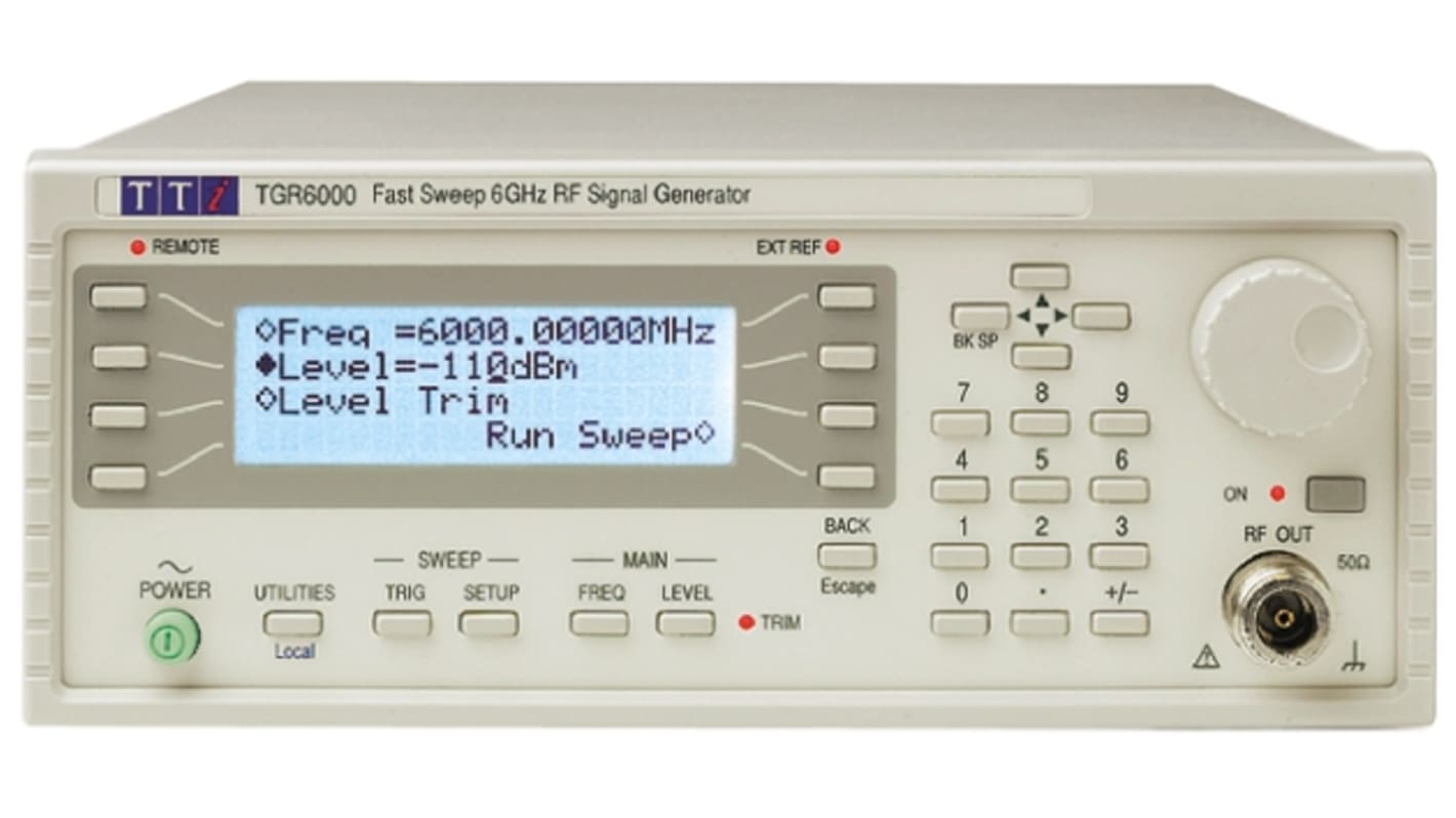 Generador de señales RF Aim-TTi TGR6000, 6GHz máx., impedancia 50Ω, interfaz GPIB, LAN, RS232, USB