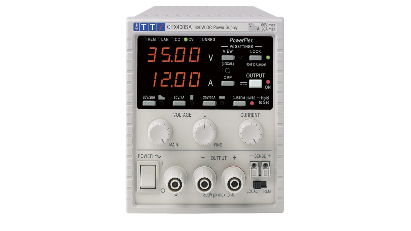 Alimentation de laboratoire, 0 → 60V, 0 → 20A, 1 sortie 420W