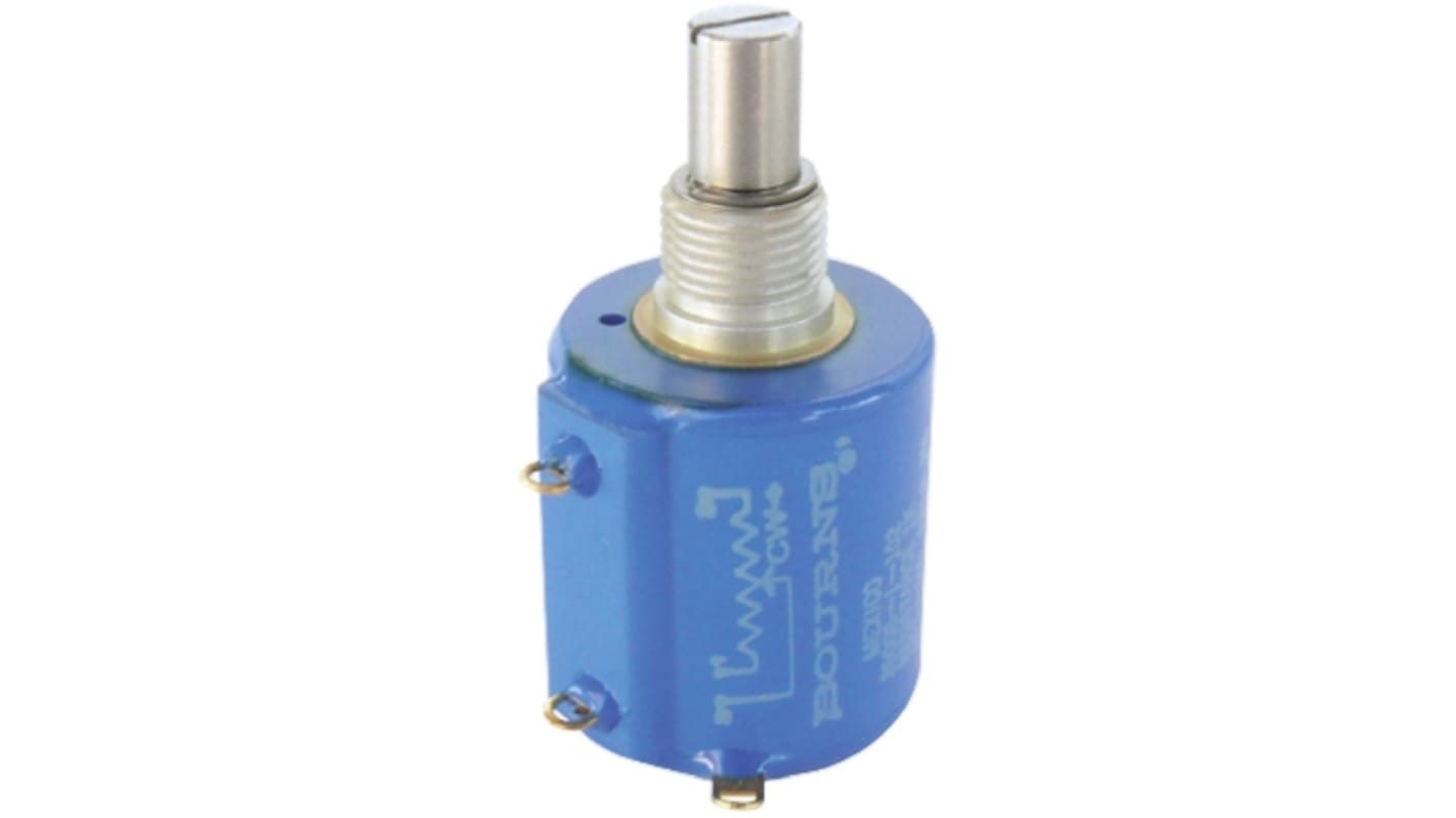 Bourns 3500, Schraubmontage Endlos  Dreh Potentiometer ±3% / 2W / 2 Ausbrüche, Schaft-Ø 6,35 mm