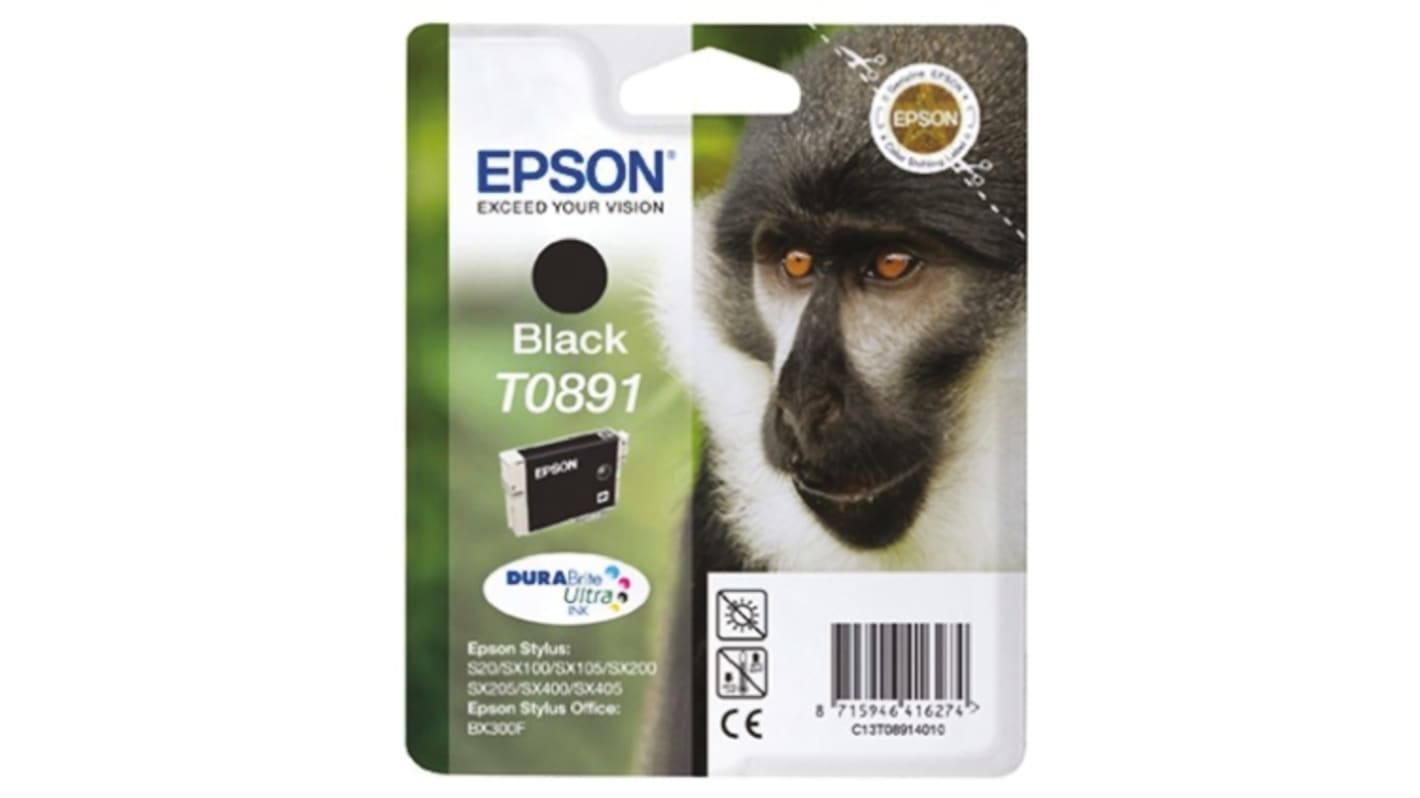 Cartucho de tinta, Epson, Negro, para usar con BX300F, S20, S21, SX100, SX105, SX115, SX205, SX215, SX218, SX400, SX415