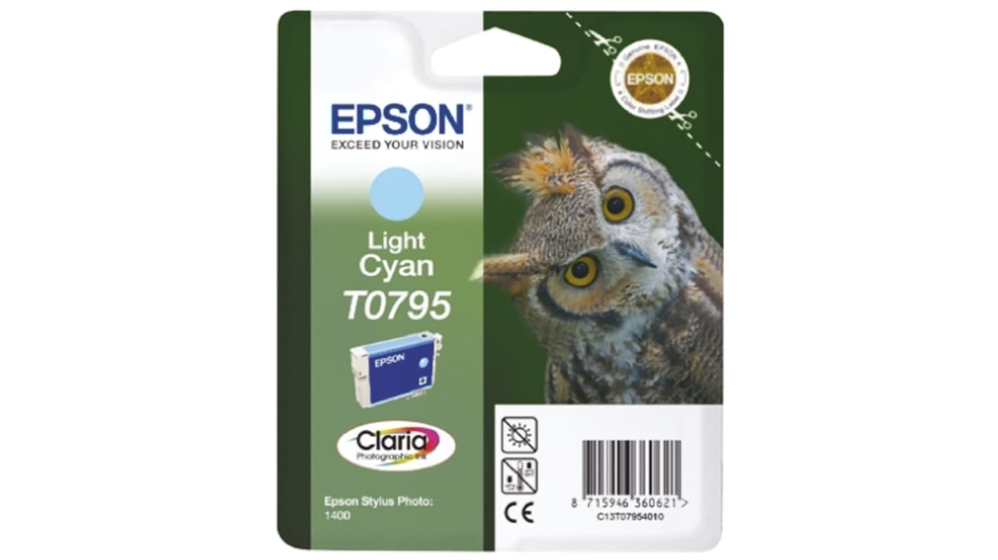 Cartucho de tinta, Epson, Cian claro, para usar con 1400, 1500W, P50, PX650, PX660, PX700W, PX710W, PX720WD, PX730WD,