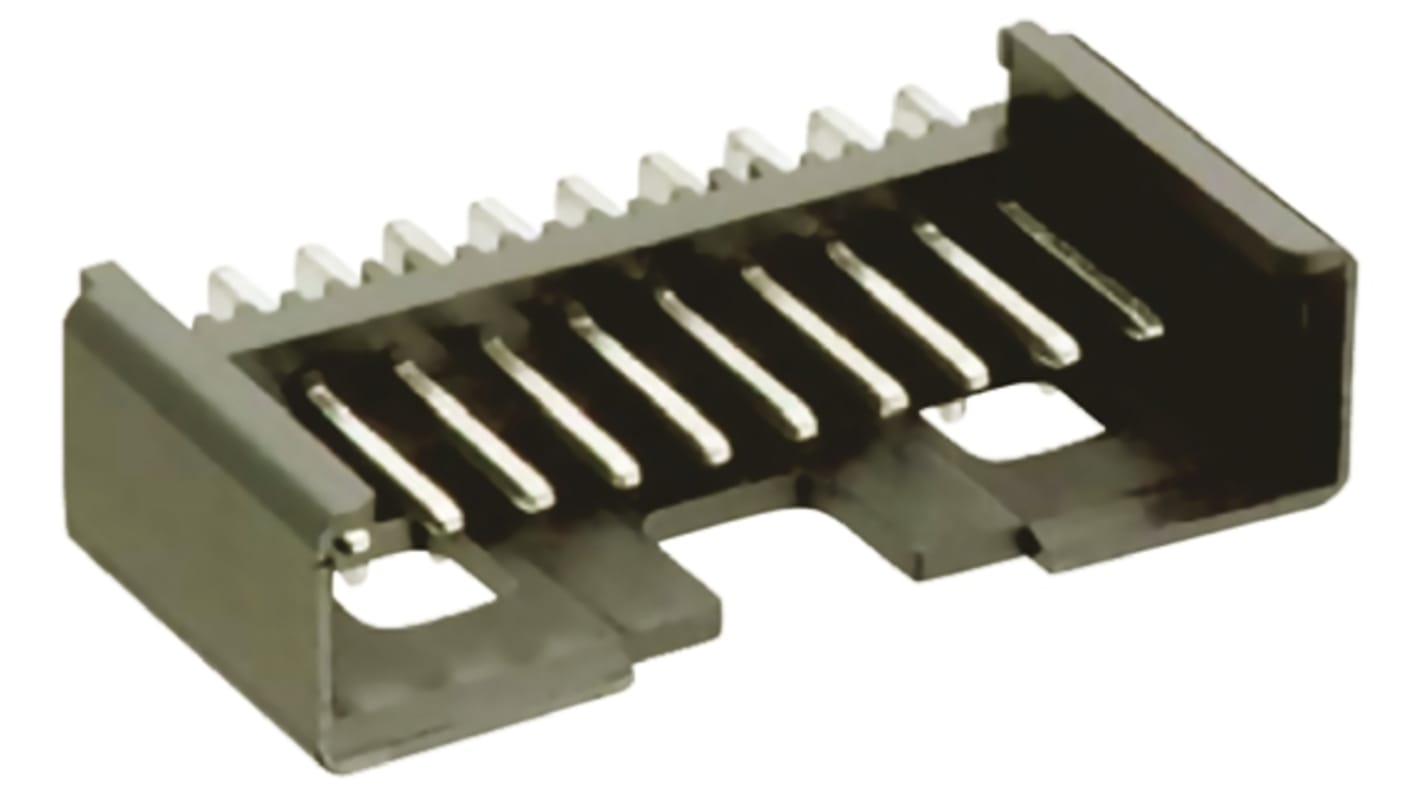 Lumberg Minimodul Series Right Angle Through Hole PCB Header, 10 Contact(s), 2.5mm Pitch, 1 Row(s), Shrouded