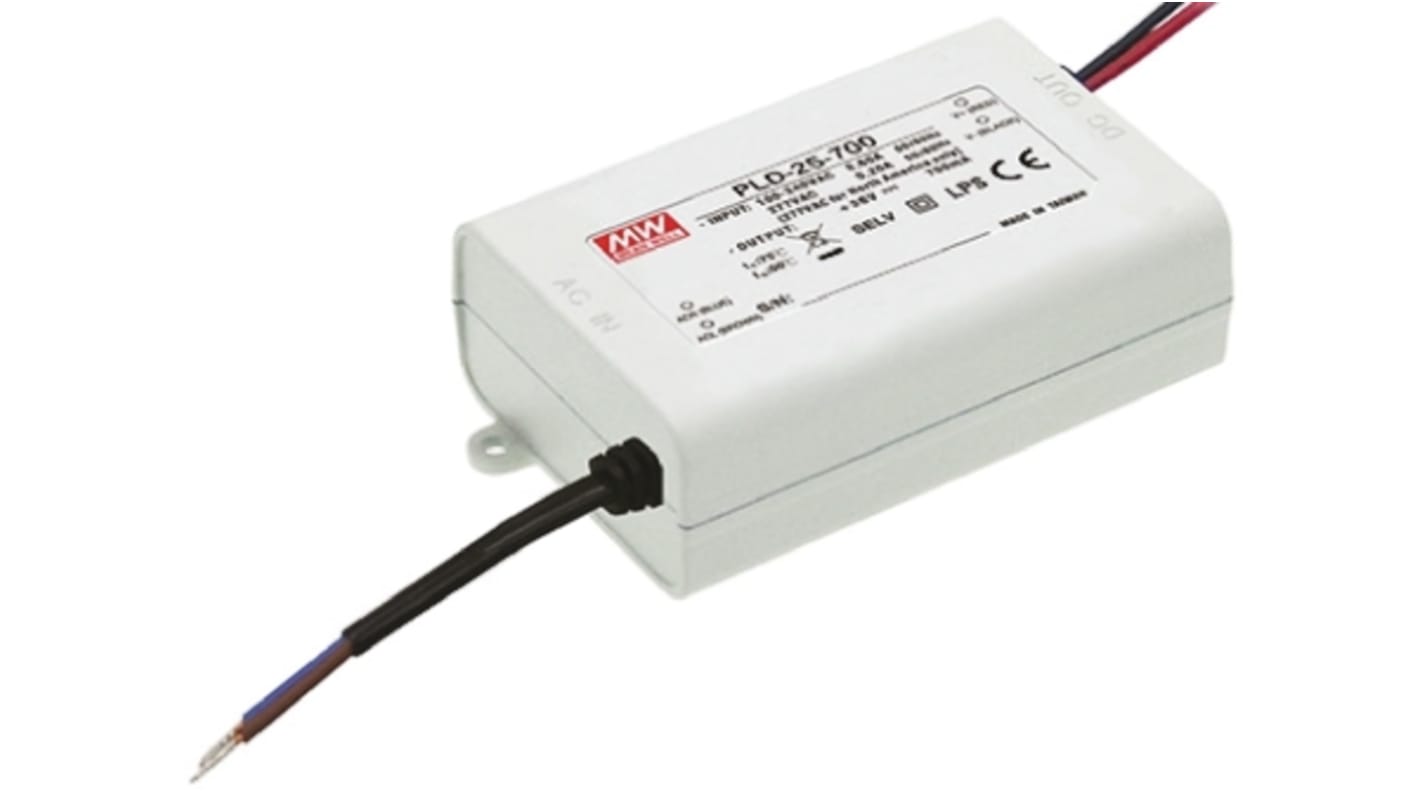 Mean Well, 24 → 36V Output, 25.2W Output, 700mA Output, Constant Current