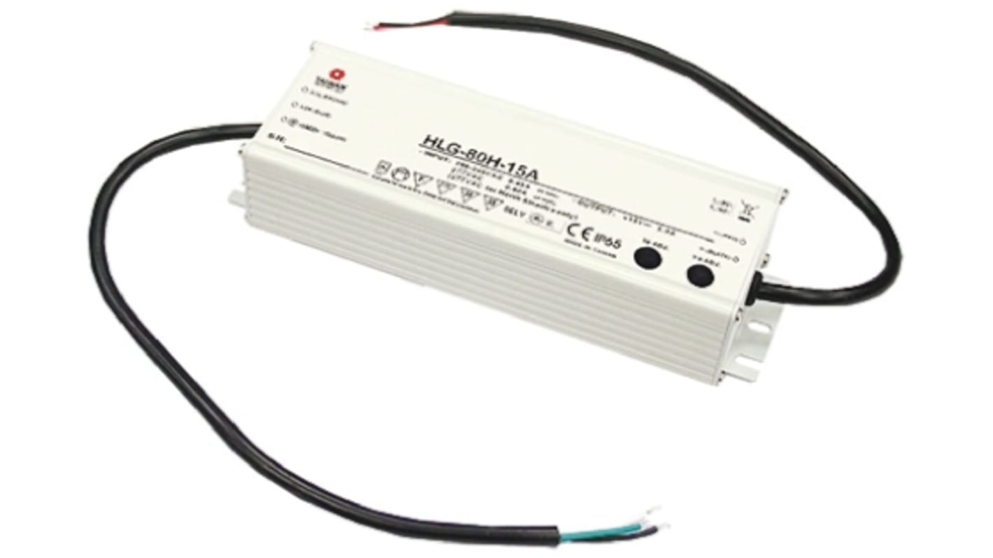MEAN WELL LED Driver, 24V Output, 81.6W Output, 3.4A Output, Constant Voltage Dimmable