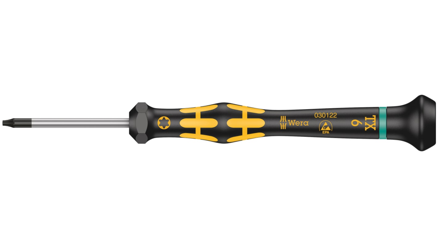 Wera Torx Precision Screwdriver, T6 Tip, 40 mm Blade, 137 mm Overall