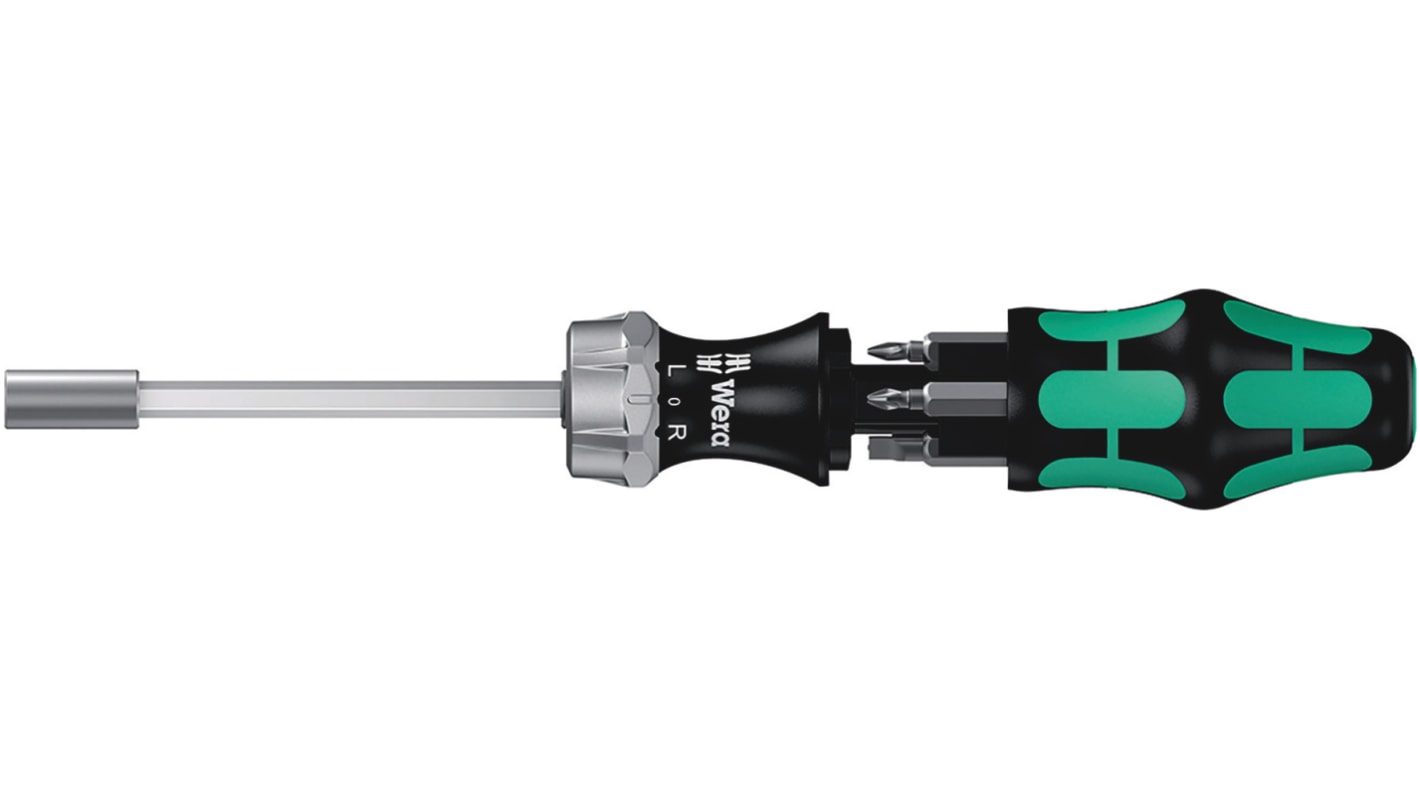 05073660001 Wera Hexagon Nut Driver, 1 x 5.5 mm; 1.2 x 6.5 mm; PH1, PH2; PZ1; PZ2 Tip, 89 mm