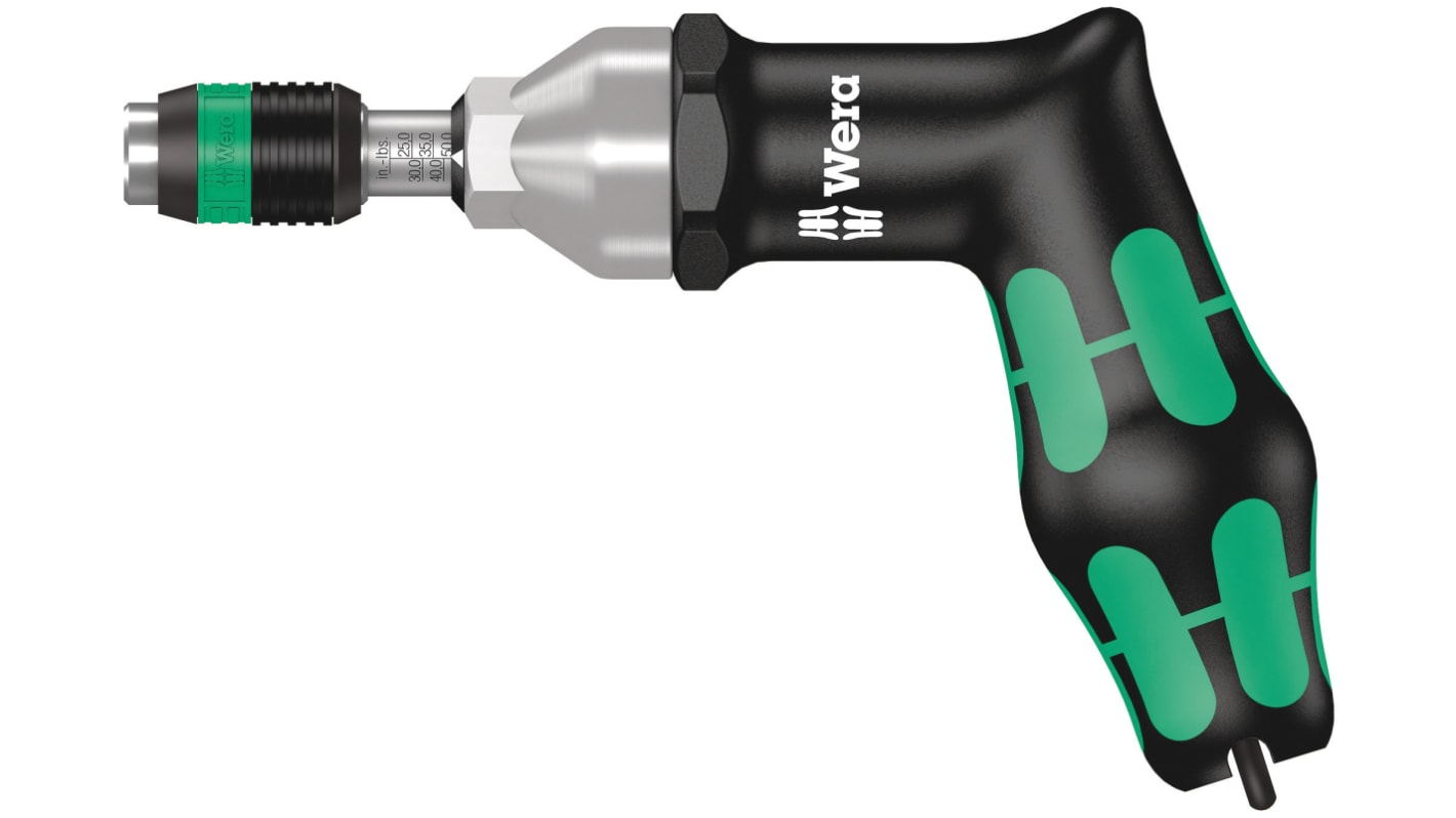 Wera Adjustable Hex Torque Screwdriver, 25.0 → 55.0lb/in, 1/4 in Drive, ±6 % Accuracy