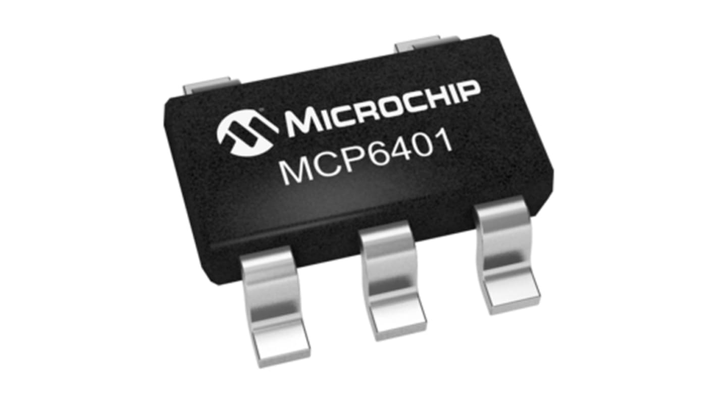 MCP6401T-E/LT Op erősítő 1MHz, 1.8 → 6 V, 5-tüskés SC-70 Teljes feszültségtartományú be-/kimenet