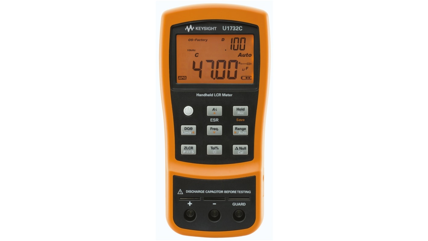 Keysight Technologies U1732C LCR-Messgerät 20mF 200 MΩ 2000H Batterie 9 V, Handgerät LCD