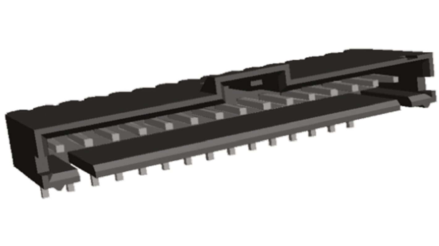 TE Connectivity AMPMODU MTE Series Right Angle Through Hole PCB Header, 15 Contact(s), 2.54mm Pitch, 1 Row(s), Shrouded