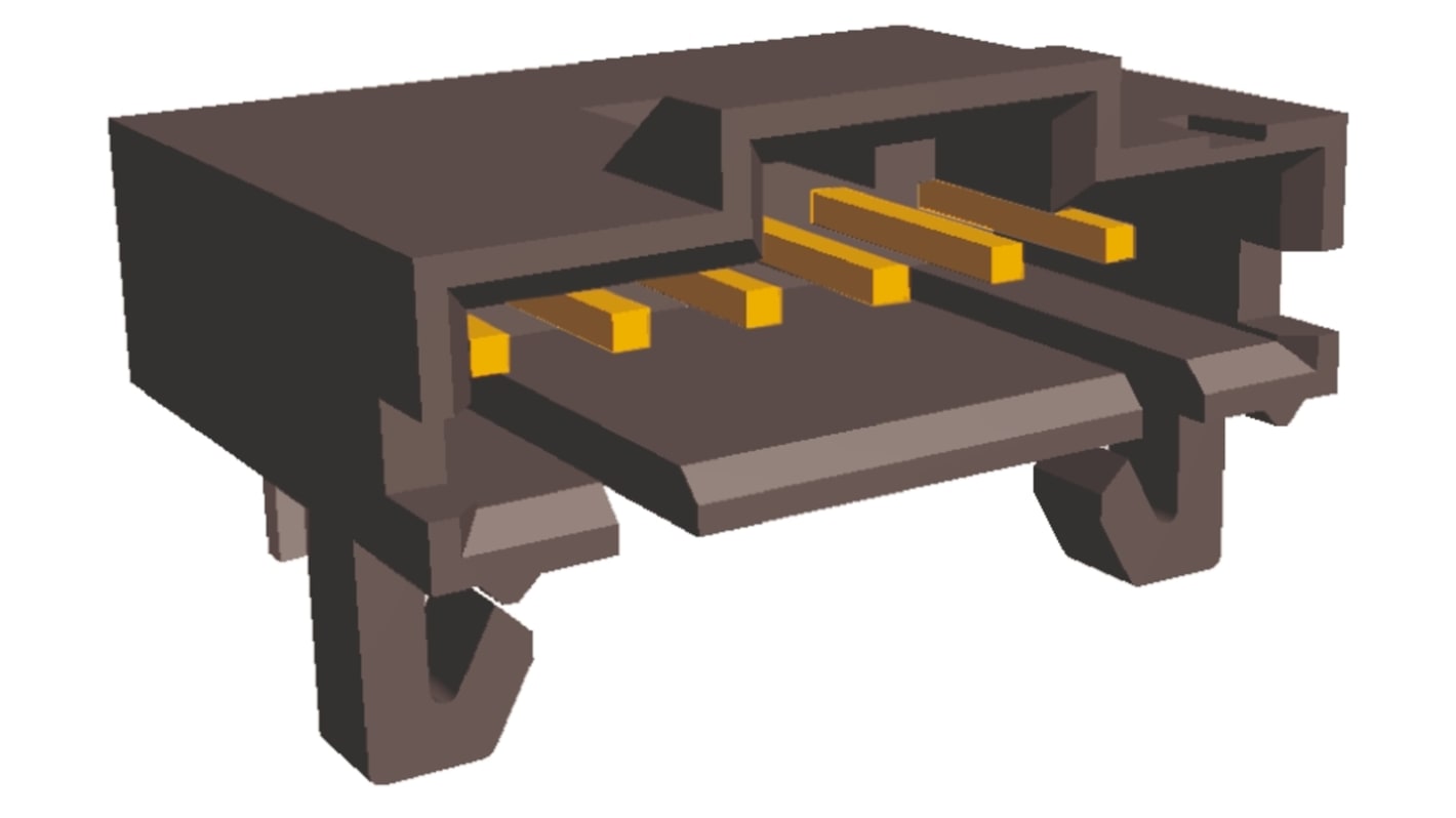 TE Connectivity AMPMODU MTE Series Right Angle Through Hole PCB Header, 6 Contact(s), 2.54mm Pitch, 1 Row(s), Shrouded