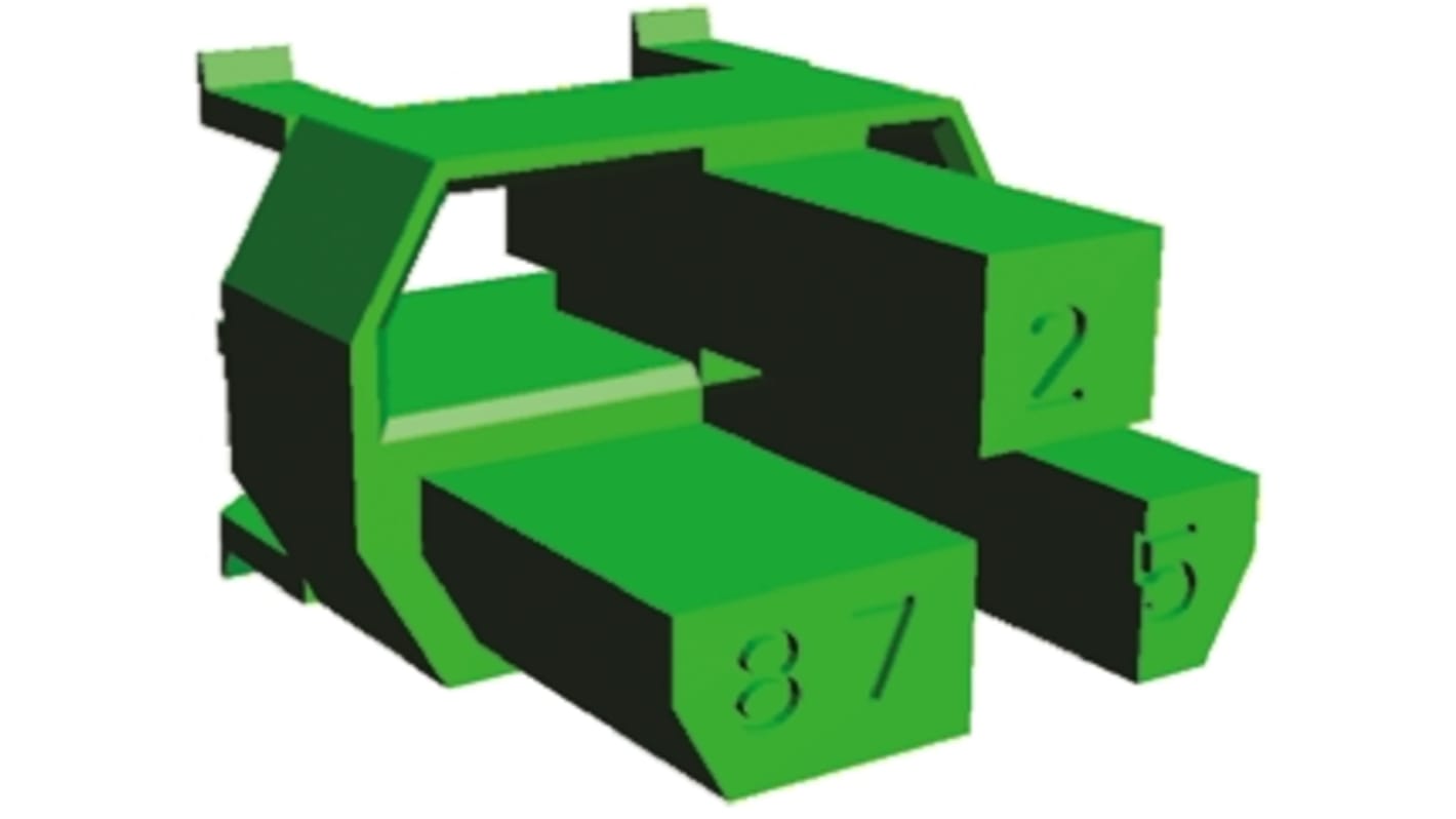 Klínová zástrčka, Samec, Zelená, délka: 8.9mm, Skleněnými vlákny zesílený nylon