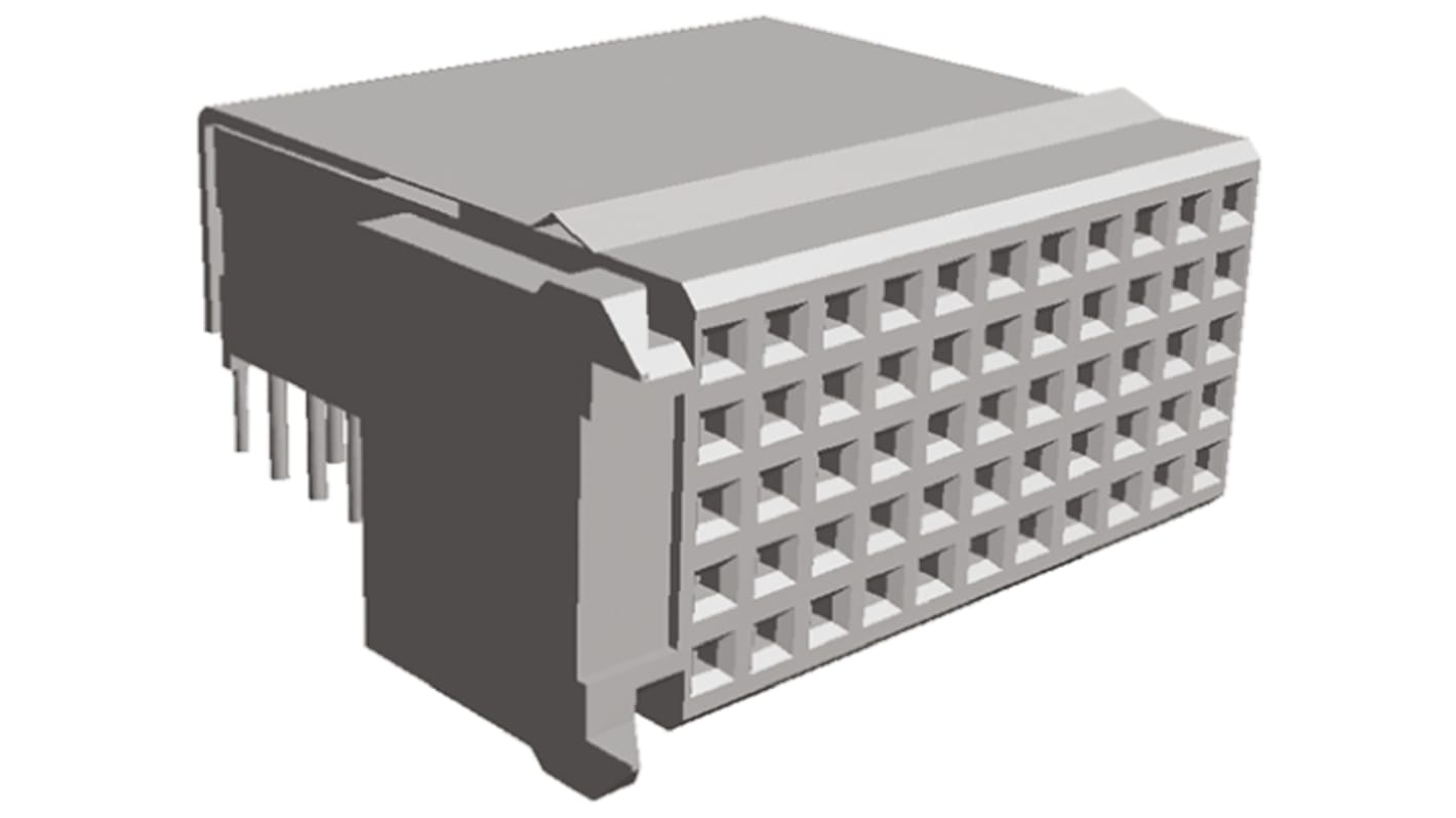 Conector de backplane TE Connectivity, Serie Z-PACK HM, paso 2mm, 55 vías, 5 filas, Ángulo de 90° , Hembra, Soldadura,