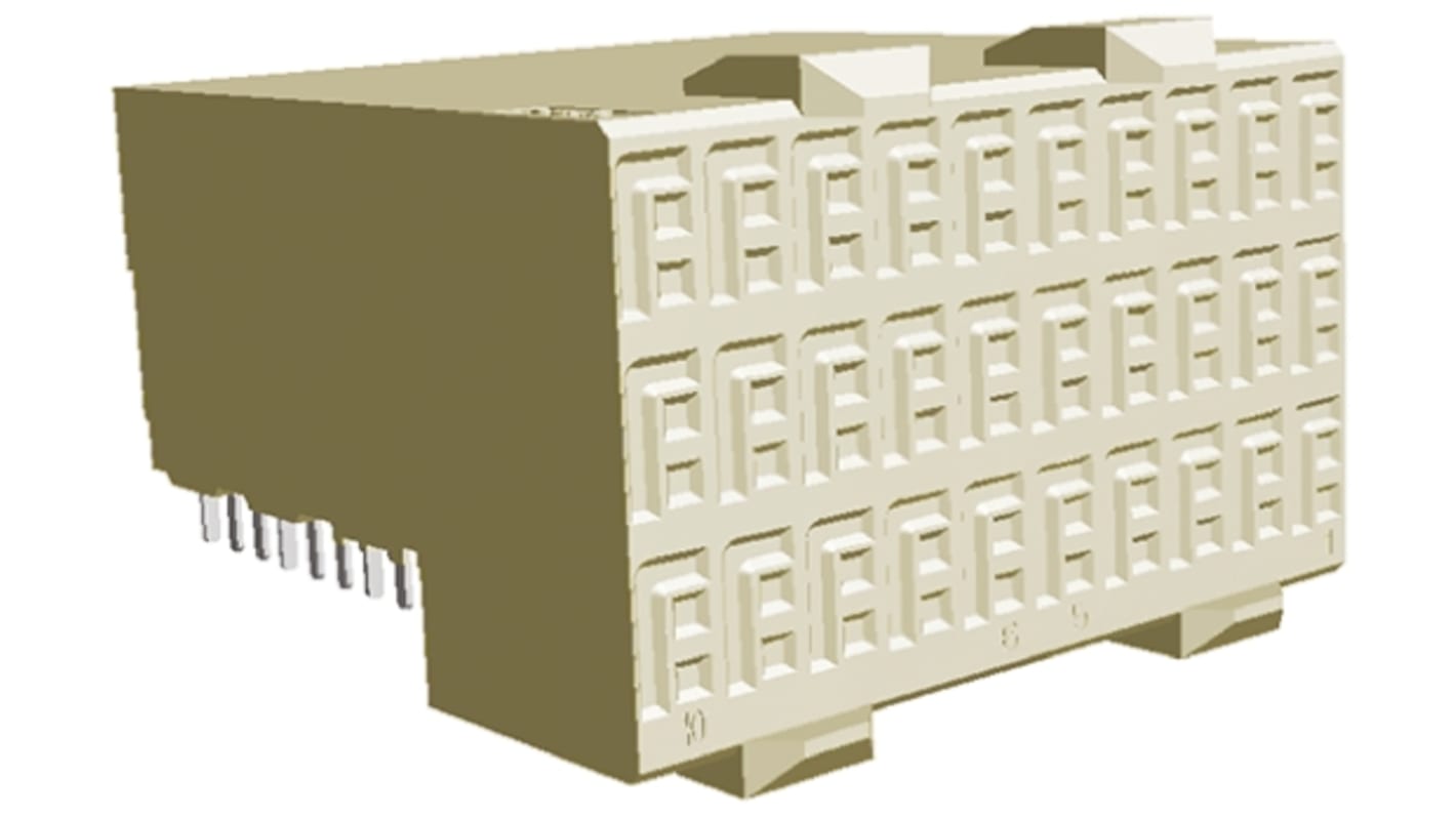 Conector de backplane TE Connectivity, Serie Z-PACK HM-Zd, paso 2.5mm, 60 vías, 6 filas, Ángulo de 90° , Hembra,