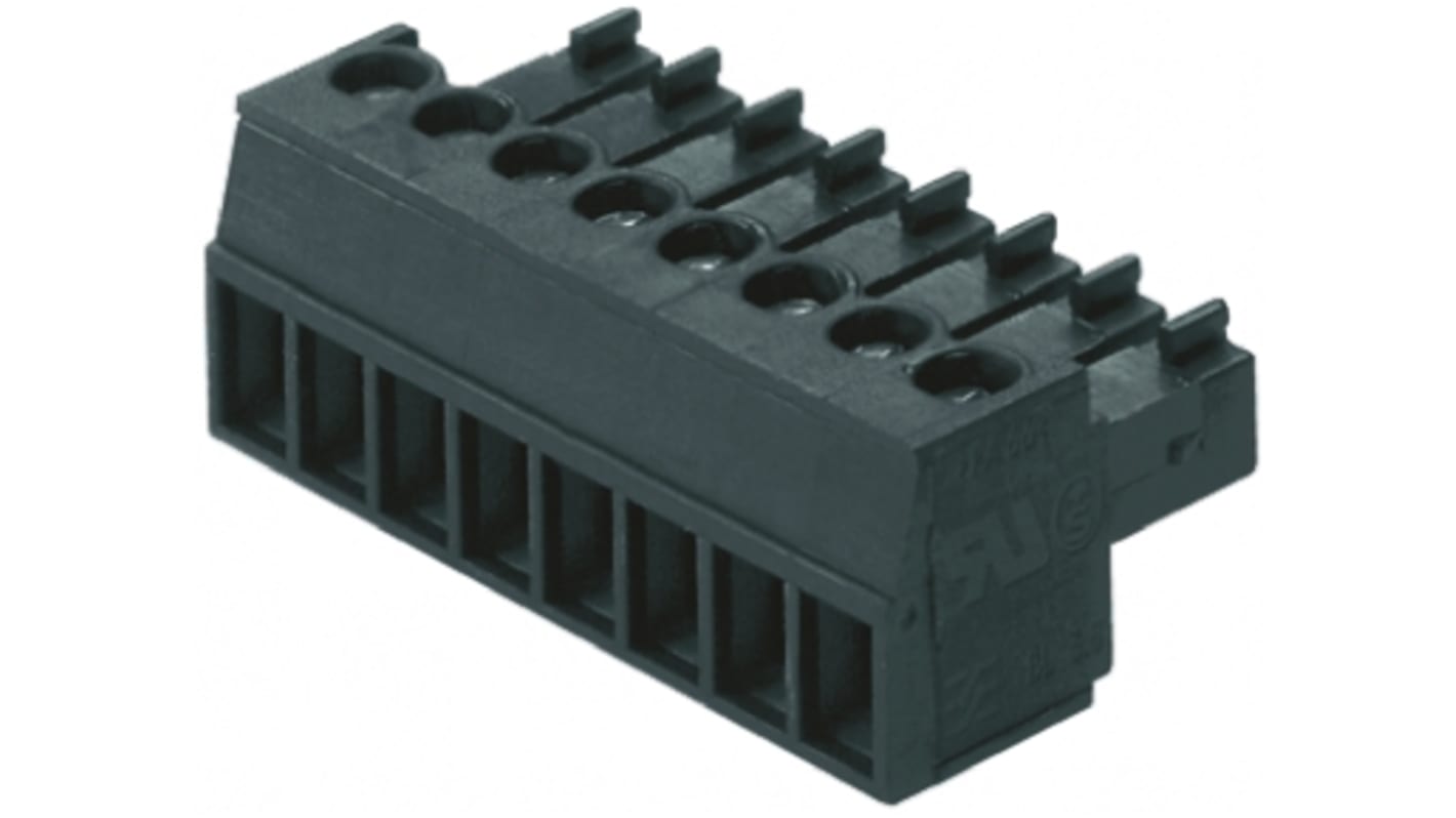 Weidmuller 3.81mm Pitch 10 Way Pluggable Terminal Block, Plug, Cable Mount, Screw Termination