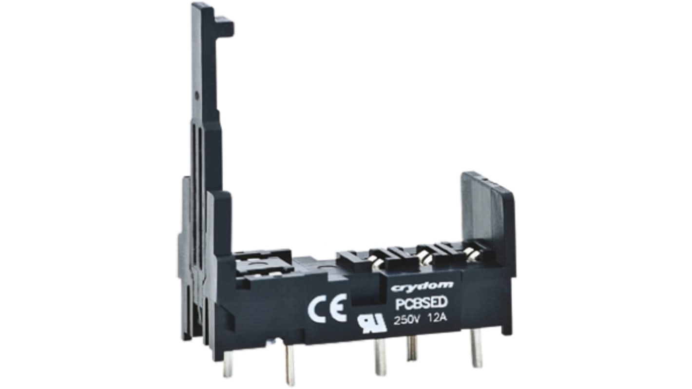 Sensata / Crydom ED Series 5 Pin 250V PCB Mount Relay Socket, for use with ED Series