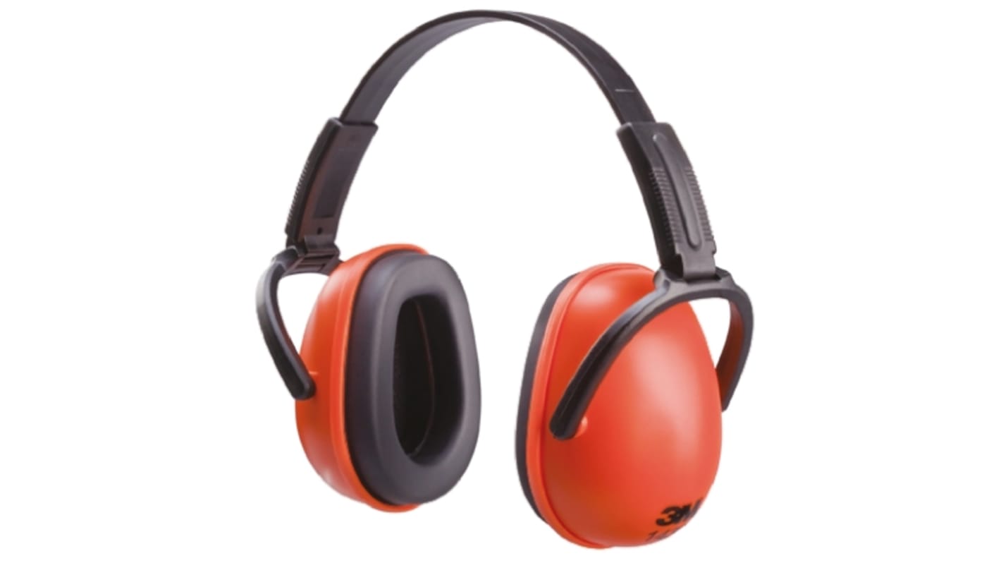 3M Ear Defender with Headband, 28dB, Red