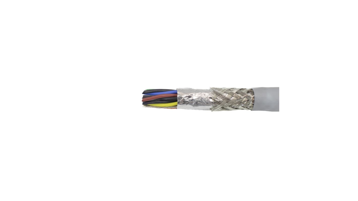 Alpha Wire ProTekt Datenkabel 0,23 mm² Ø 6.88mm Folie Schirmung PVC isoliert Mehrleiter Grau